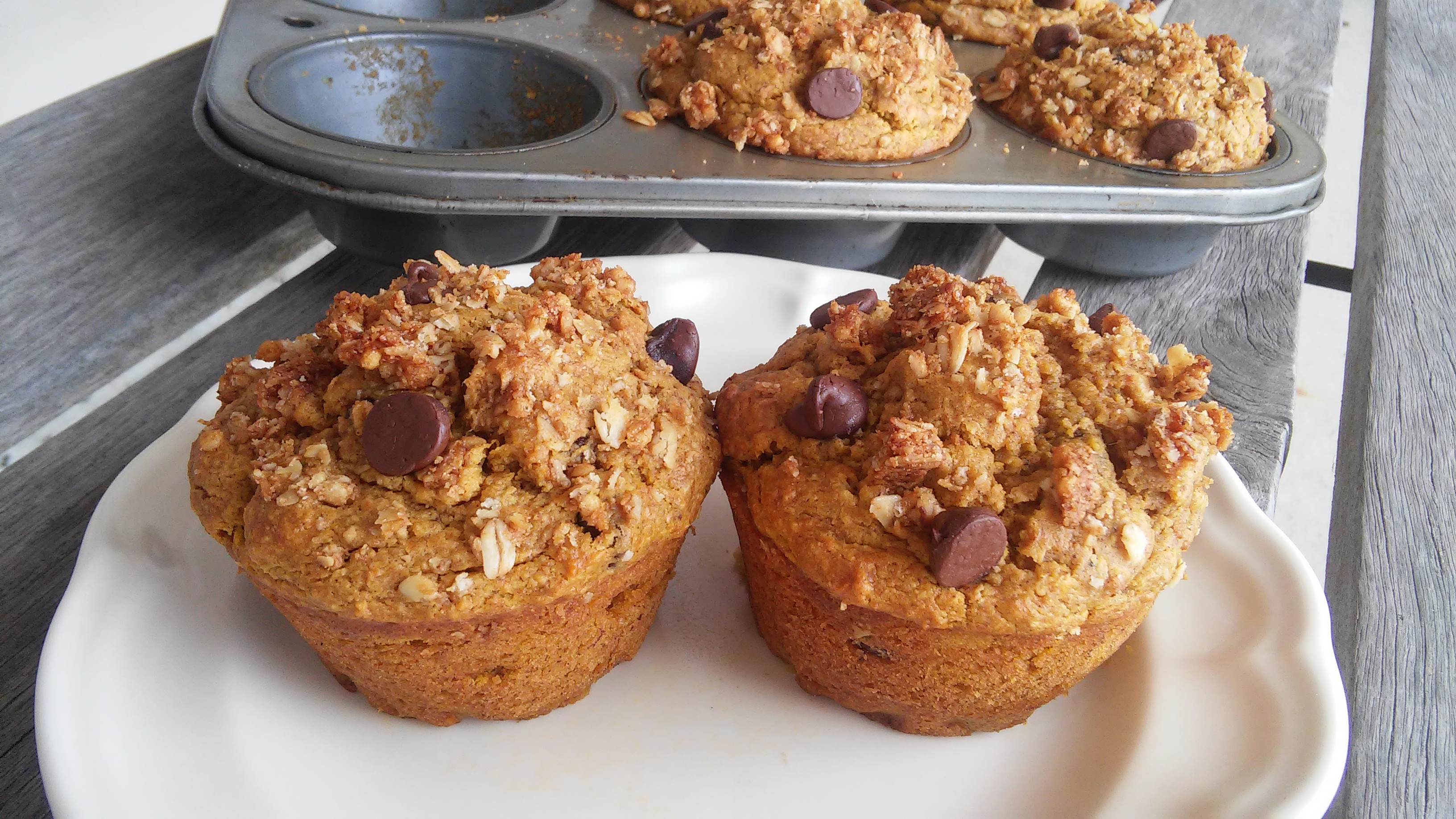 Pumpkin-Banana-Oat Muffins