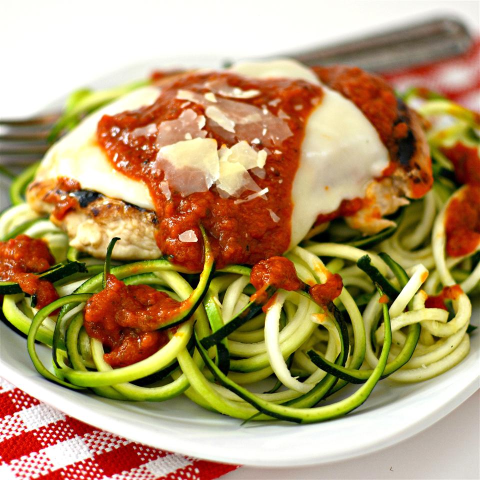 Chicken Parmesan with Zucchini Pasta