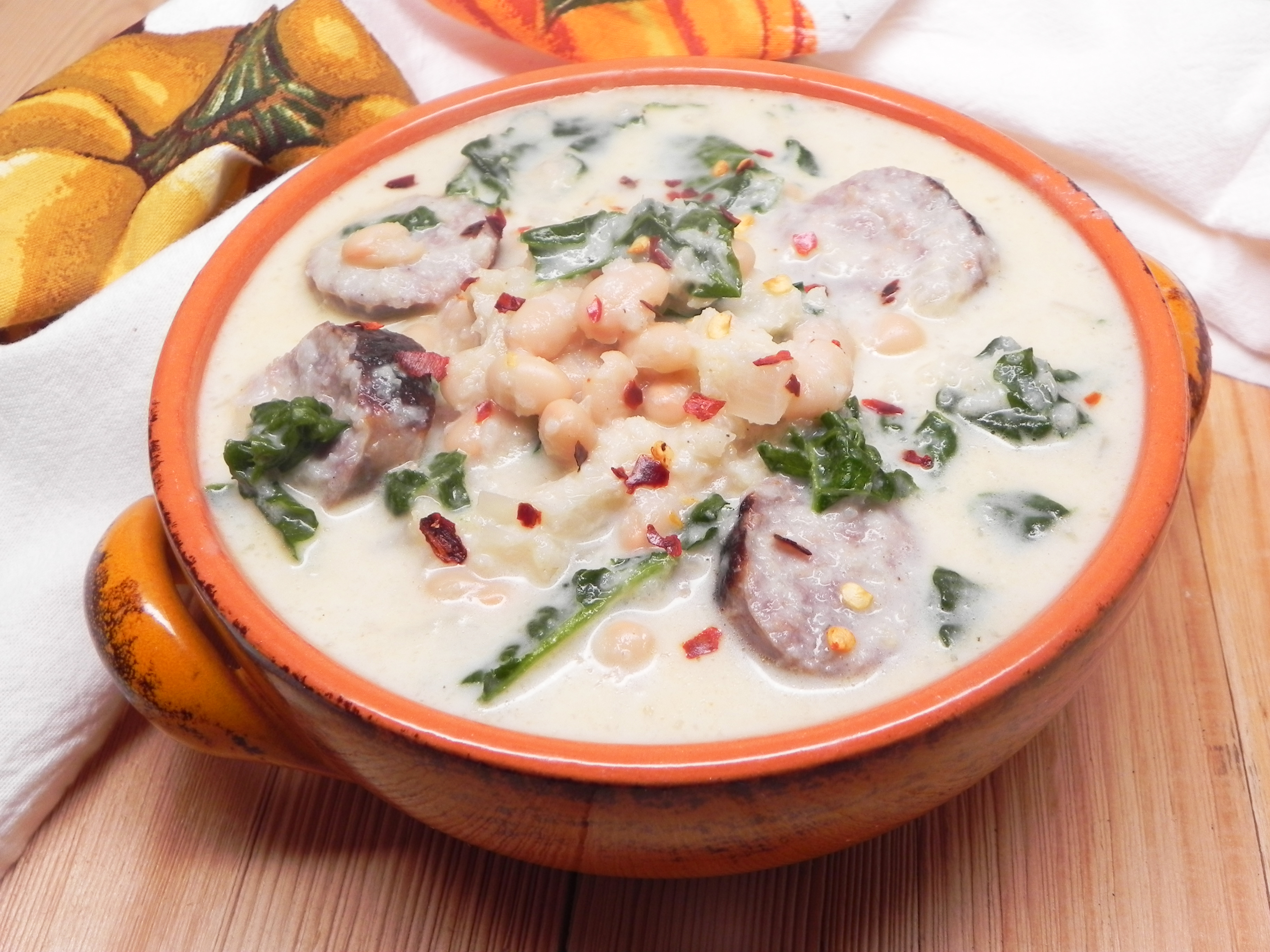 Cauliflower Tuscan Soup (Zuppa Toscana)