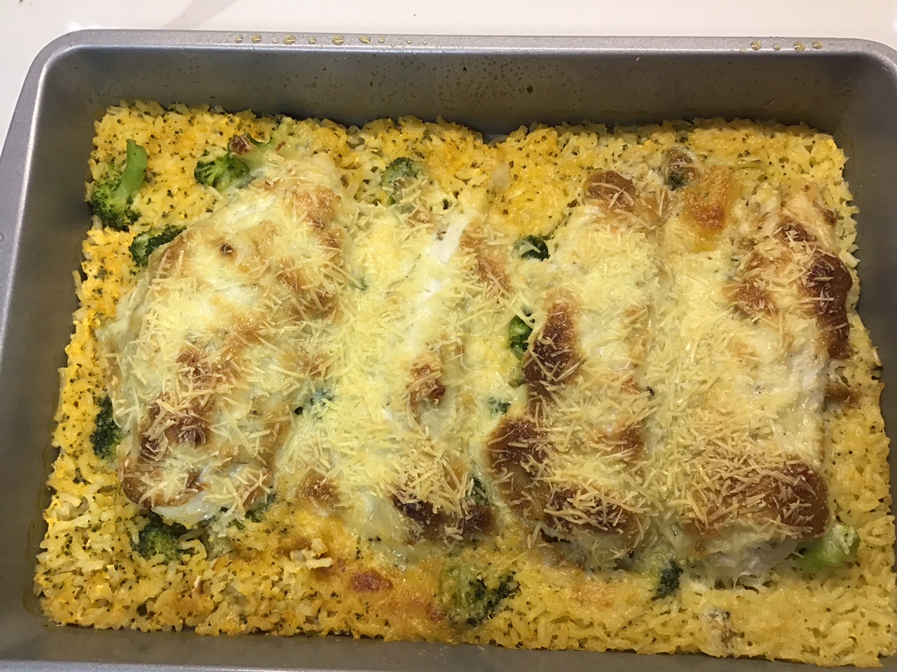 Mayo Parmesan Chicken with Rice