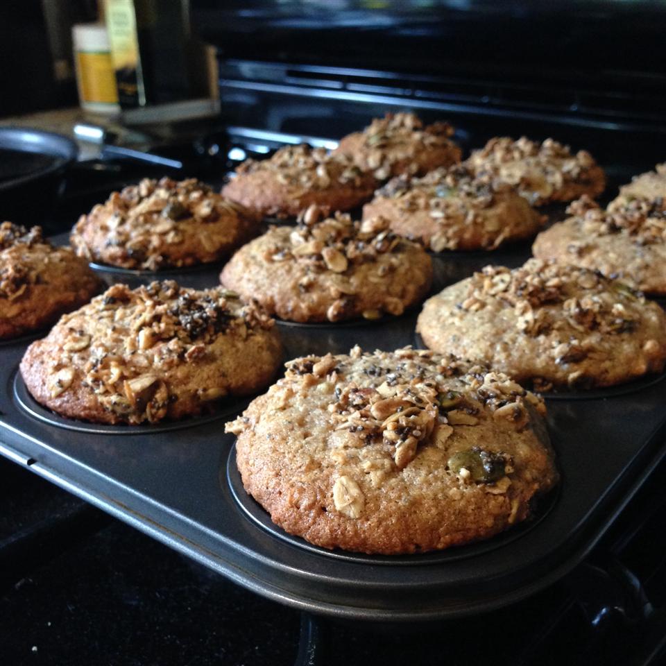 Banana Oat Muffins with Sour Cream