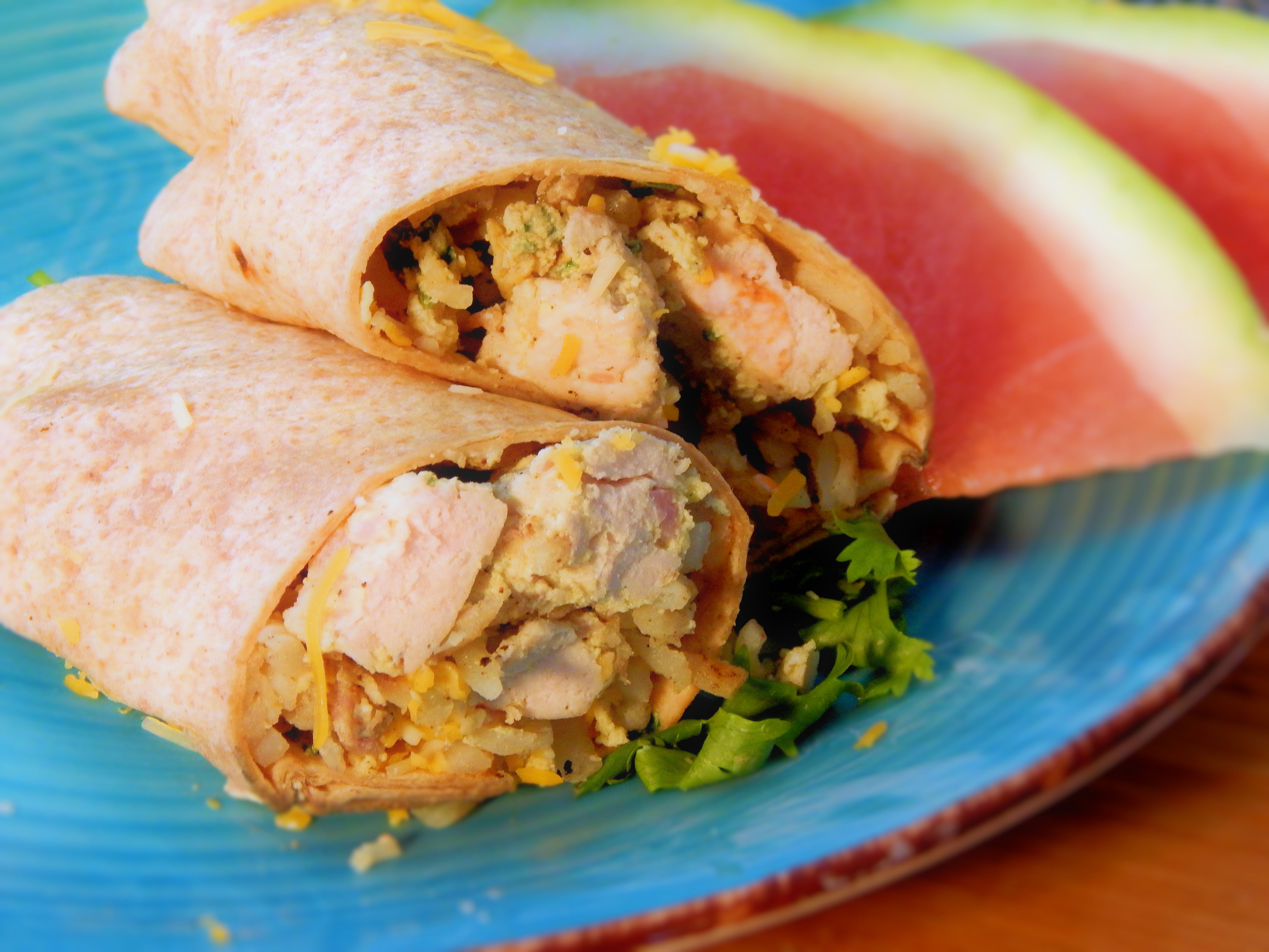 Egg, Cheese, and Turkey Breakfast Burritos