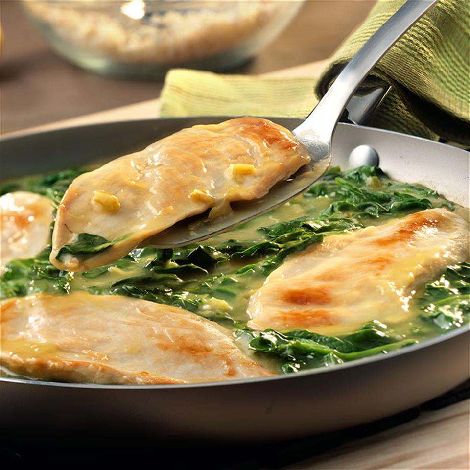 Lemon Chicken Scallopini with Spinach