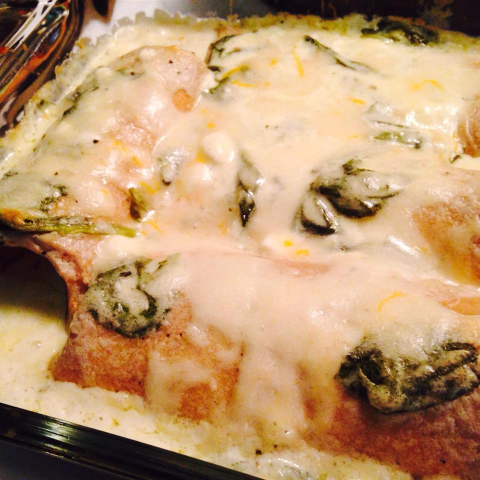 Spinach Alfredo Enchiladas