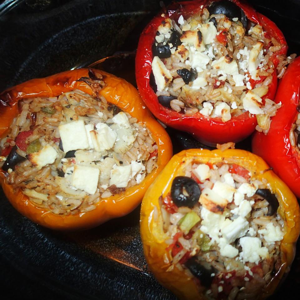 Nick's Feta and Artichoke Stuffed Peppers