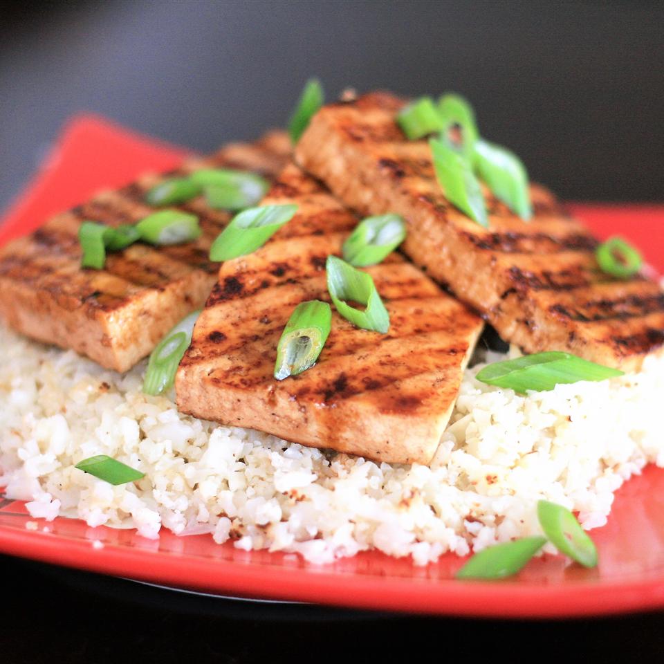 Grilled Teriyaki Tofu with Roasted Cauliflower Rice
