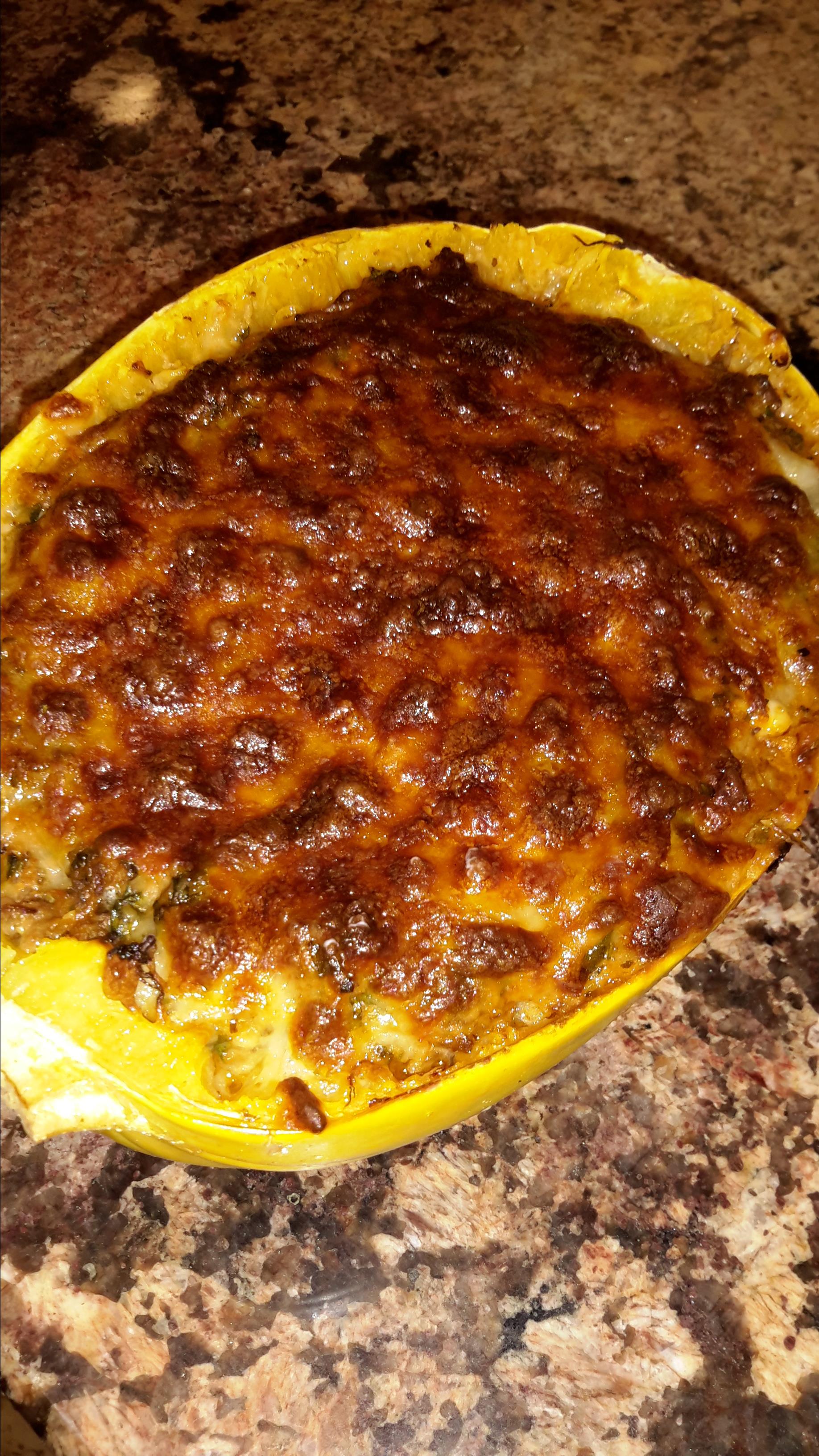 Keto Spaghetti Squash Lasagna Boats