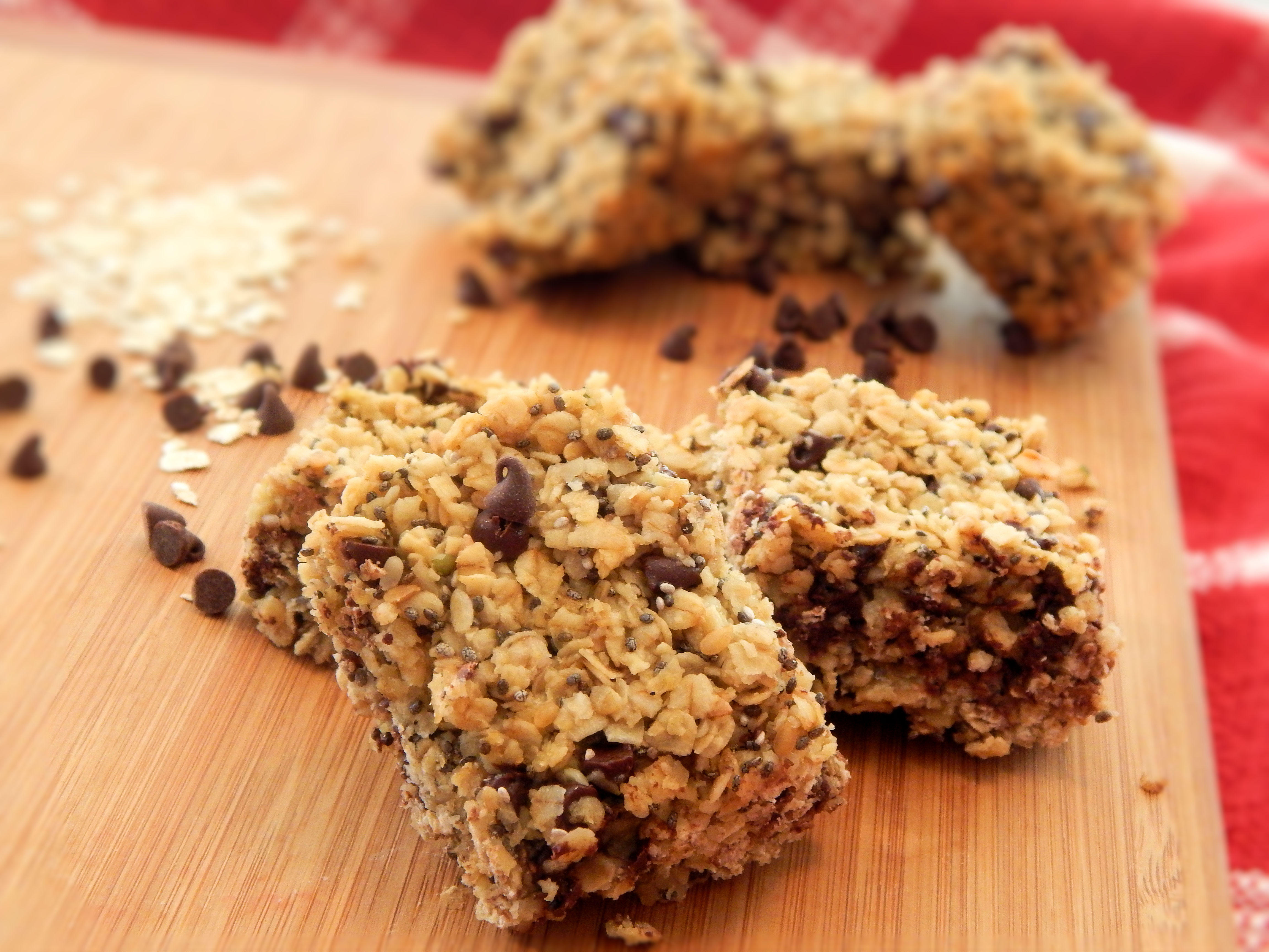 Oatmeal Chia Hemp Chocolate Chip Vegan Bars