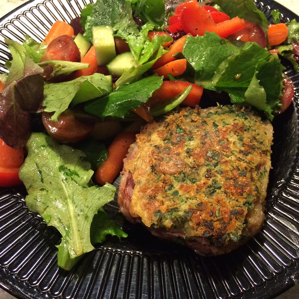 Rosemary Pesto-Crusted Lamb Steaks