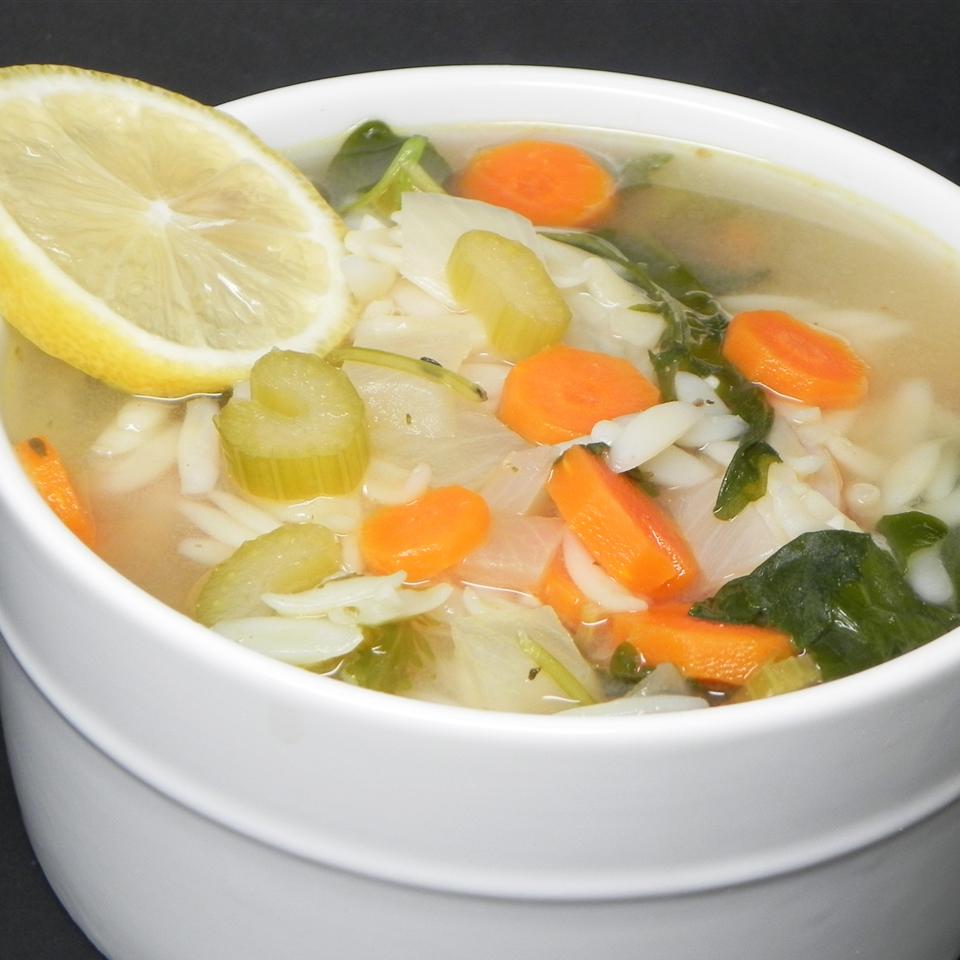 Lemon Chicken Orzo Soup