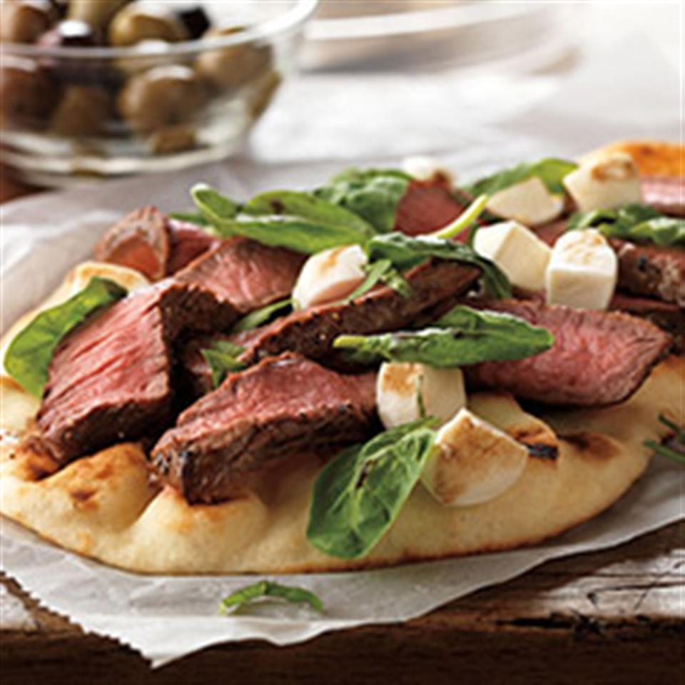 Grilled Steak and Fresh Mozzarella Flatbread