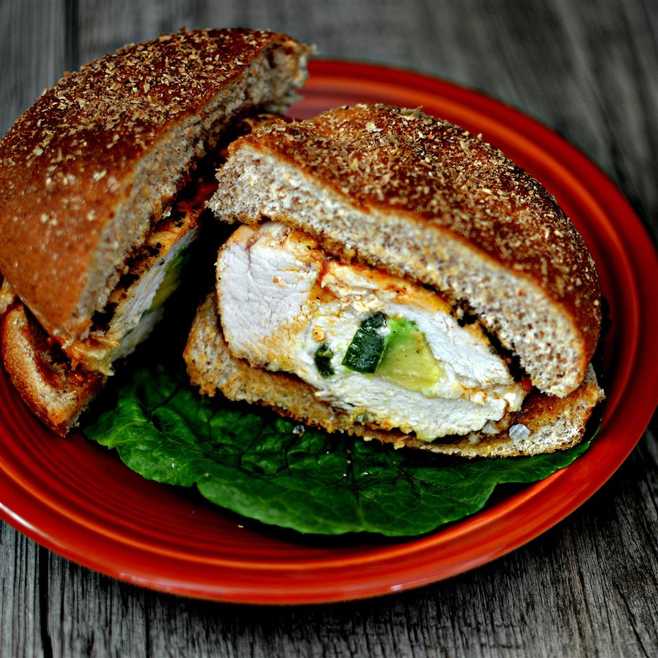 Spicy Grilled Stuffed Chicken Breast Sandwich