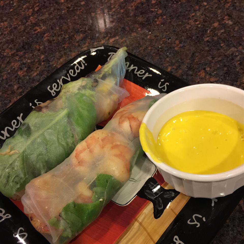 Lobster and Avocado Summer Roll with Mango Coulis