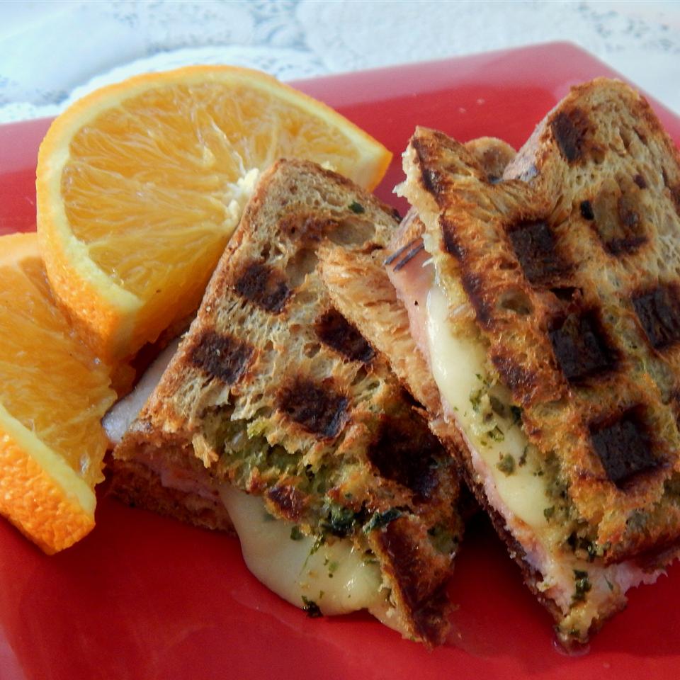 Pesto and Balsamic Waffle Sandwiches