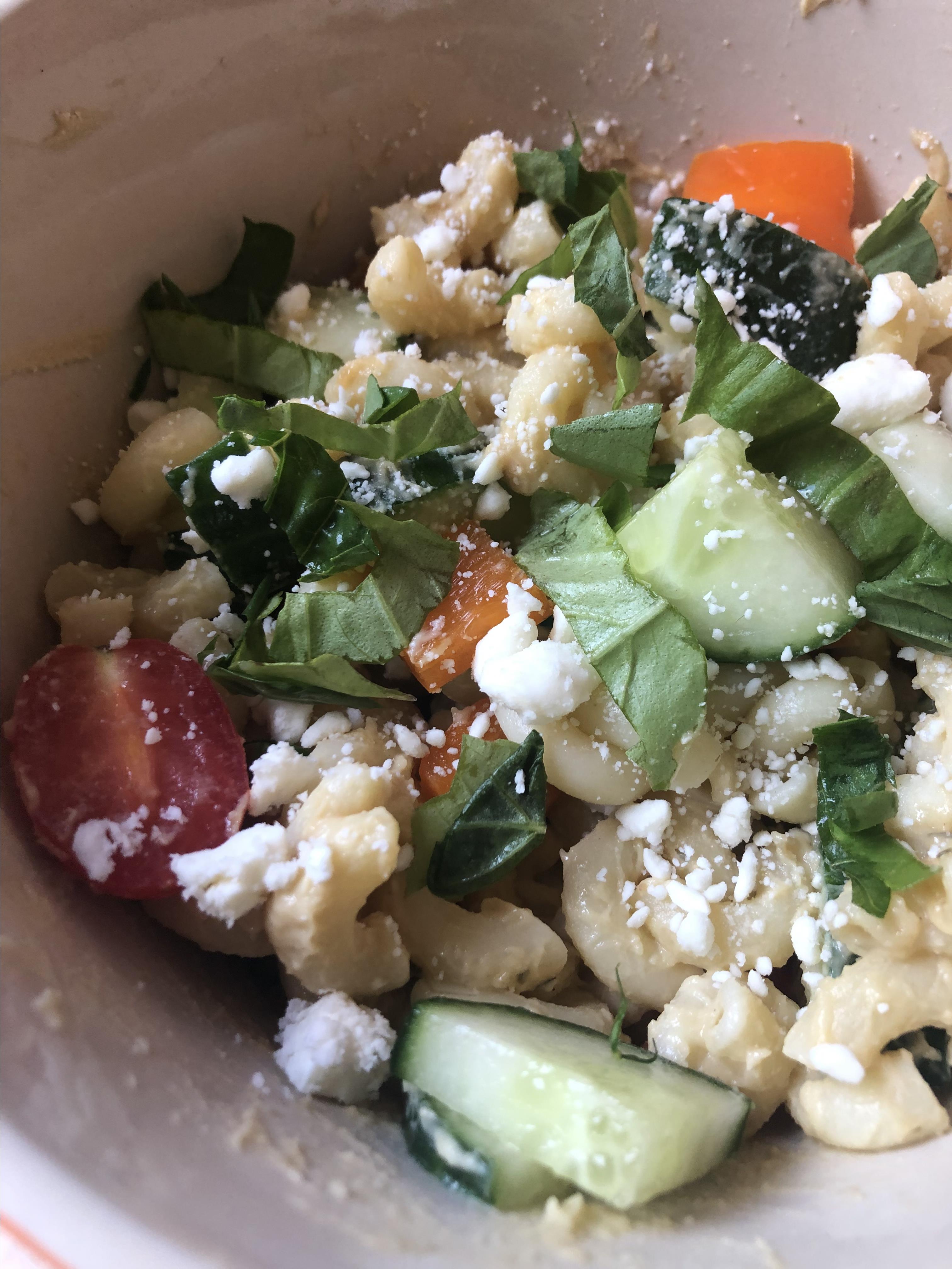 Mediterranean Pasta Salad with Hummus