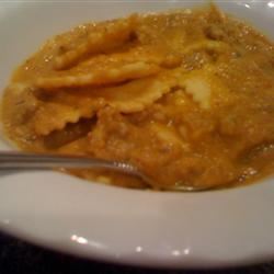 Pumpkin Ravioli Bisque
