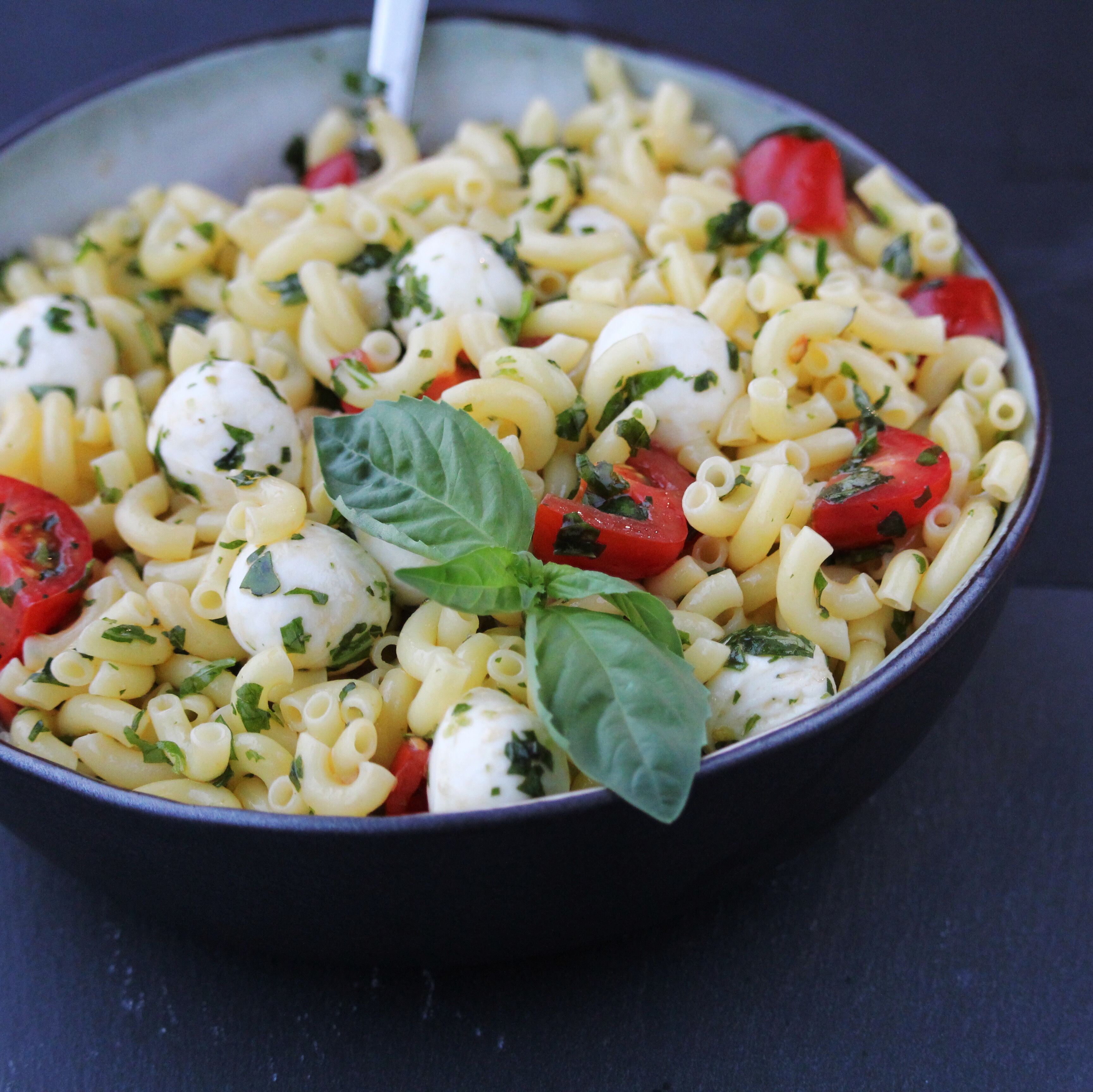 Pesto Pasta Caprese Salad