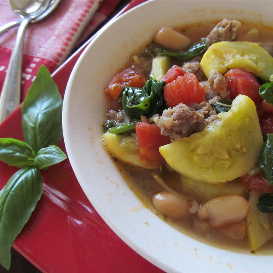 Tuscan Bean, Chicken, and Italian Sausage Soup