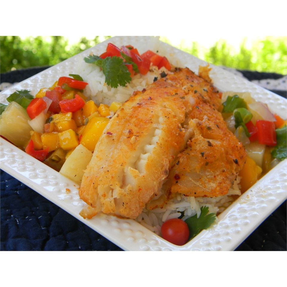 LaWanna's Mango Salsa on Tilapia Fillets